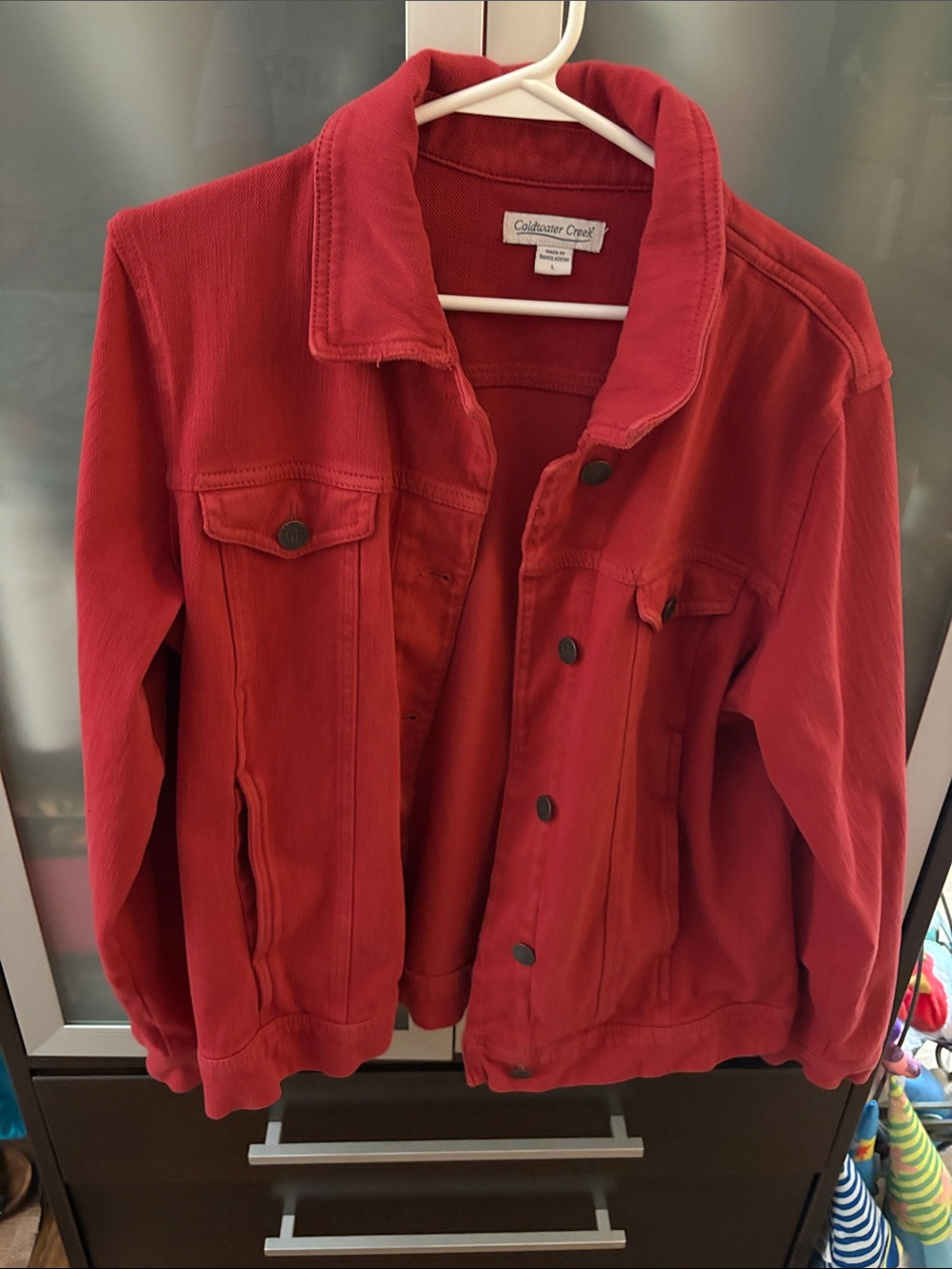 Coldwater Creek Women's Red Corduroy Jean Jacket